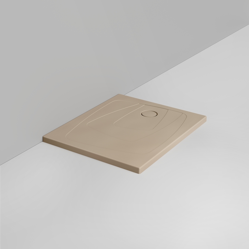 Ceramica Dolomite Piatto doccia rettangolare scarico destro H4 100×80 – Oltre - Beige naturale opaco