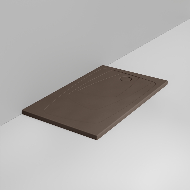 Ceramica Dolomite Piatto doccia rettangolare scarico destro H4 140×80 – Oltre - Marrone alpino opaco