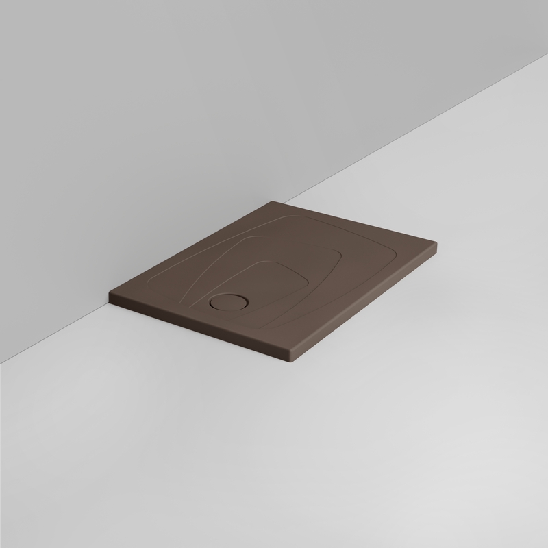Ceramica Dolomite Piatto doccia rettangolare scarico sinistro H4 100×70 – Oltre - Marrone alpino opaco