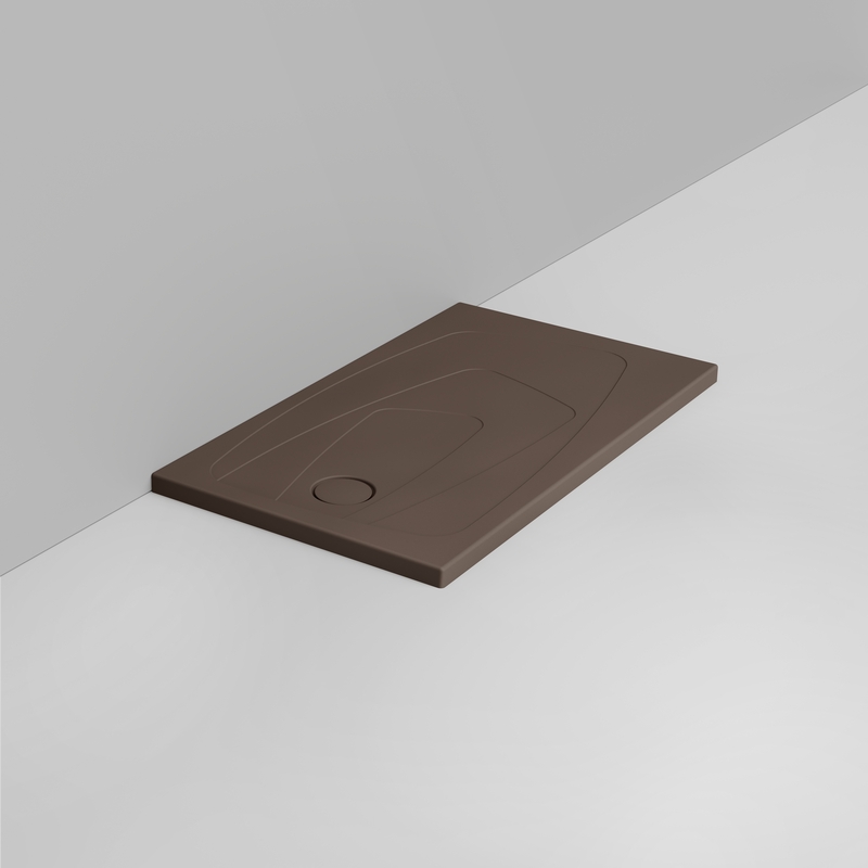 Ceramica Dolomite Piatto doccia rettangolare scarico sinistro H4 120×70 – Oltre - Marrone alpino opaco