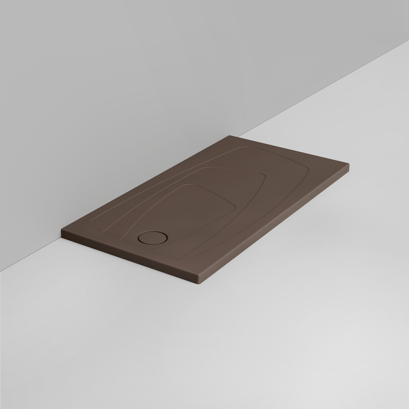 Ceramica Dolomite Piatto doccia rettangolare scarico sinistro H4 140×70 – Oltre - Marrone alpino opaco