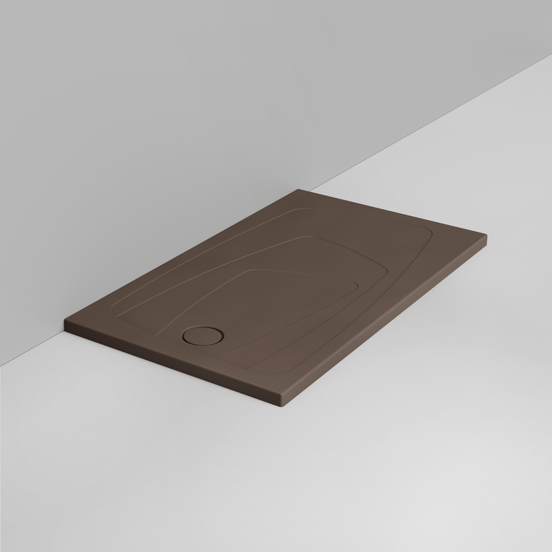 Ceramica Dolomite Piatto doccia rettangolare scarico sinistro H4 140×80 – Oltre - Marrone alpino opaco