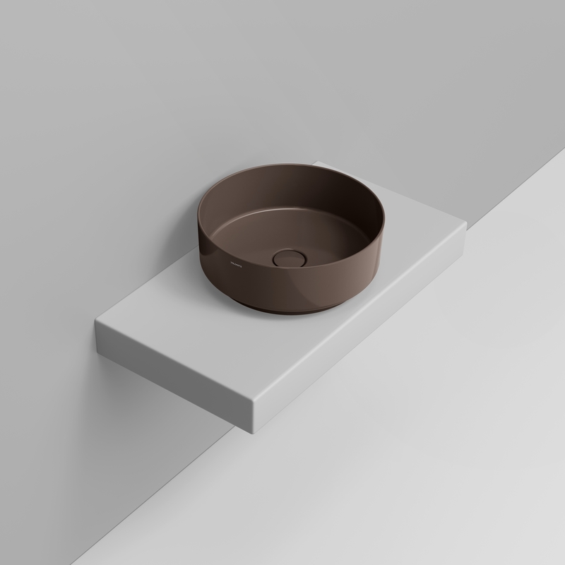 Ceramica Dolomite Lavabo da appoggio 44×44 – Noemi - Marrone alpino lucido