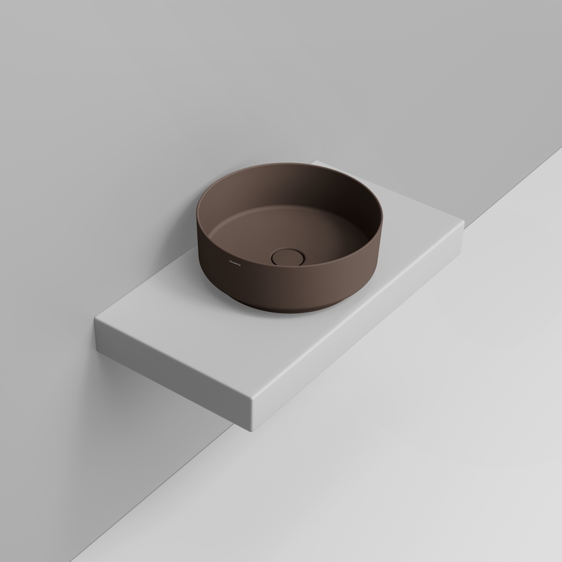 Ceramica Dolomite Lavabo da appoggio 44×44 – Noemi - Marrone alpino opaco
