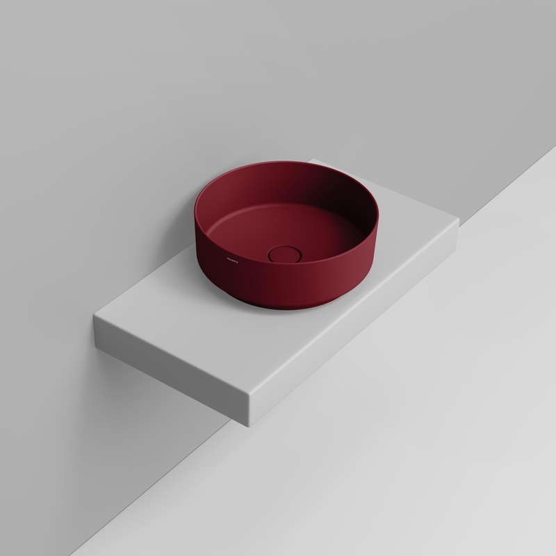 Ceramica Dolomite Lavabo da appoggio 44×44 – Noemi - Rosso vino opaco