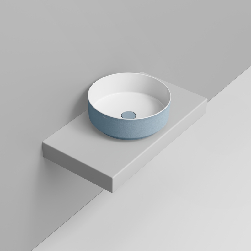 Ceramica Dolomite Lavabo da appoggio 44×44 – Noemi - Azzurro avio materico