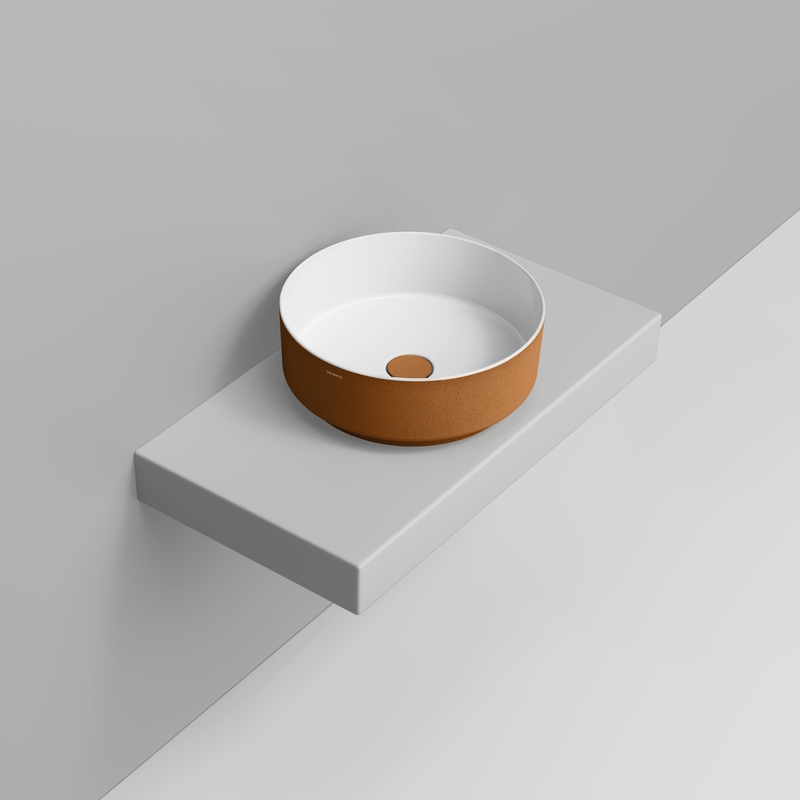 Ceramica Dolomite Lavabo da appoggio 44×44 – Noemi - Creta materico