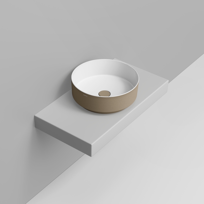 Ceramica Dolomite Lavabo da appoggio 44×44 – Noemi - Beige naturale materico