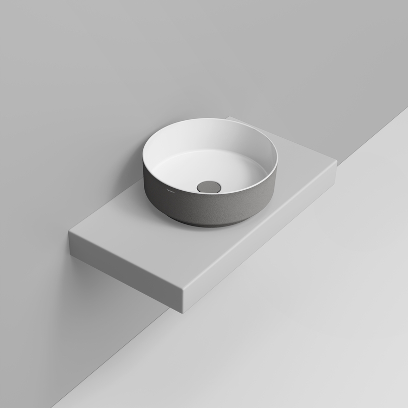 Ceramica Dolomite Lavabo da appoggio 44×44 – Noemi - Grigio cemento materico