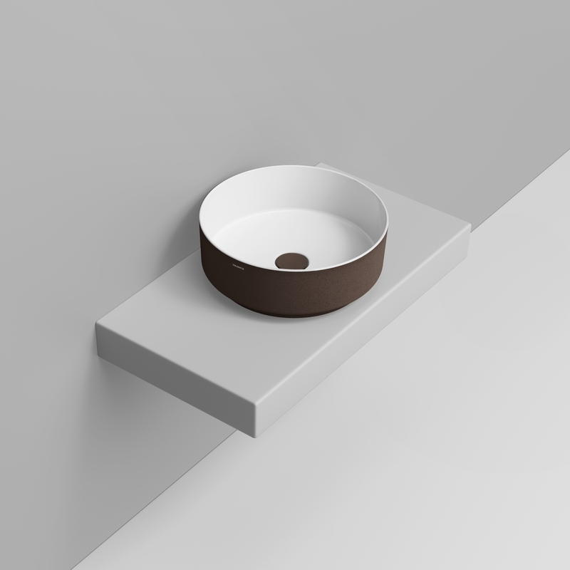 Ceramica Dolomite Lavabo da appoggio 44×44 – Noemi - Marrone alpino materico