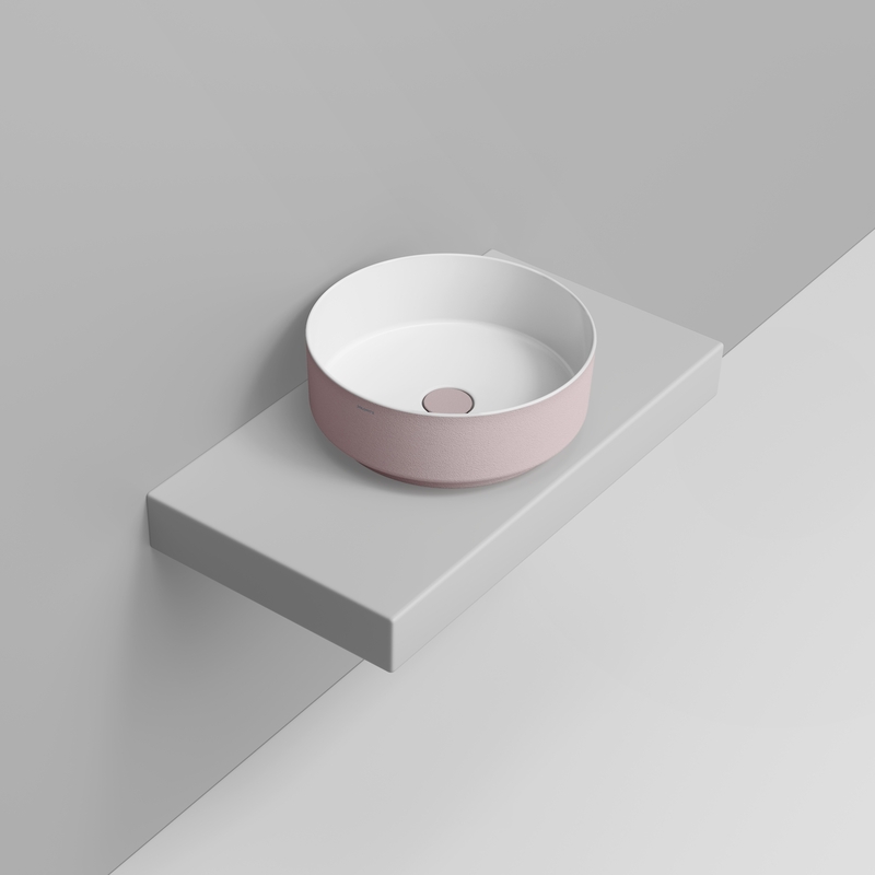 Ceramica Dolomite Lavabo da appoggio 44×44 – Noemi - Rosa antico materico