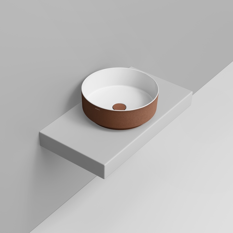 Ceramica Dolomite Lavabo da appoggio 44×44 – Noemi - Rame materico