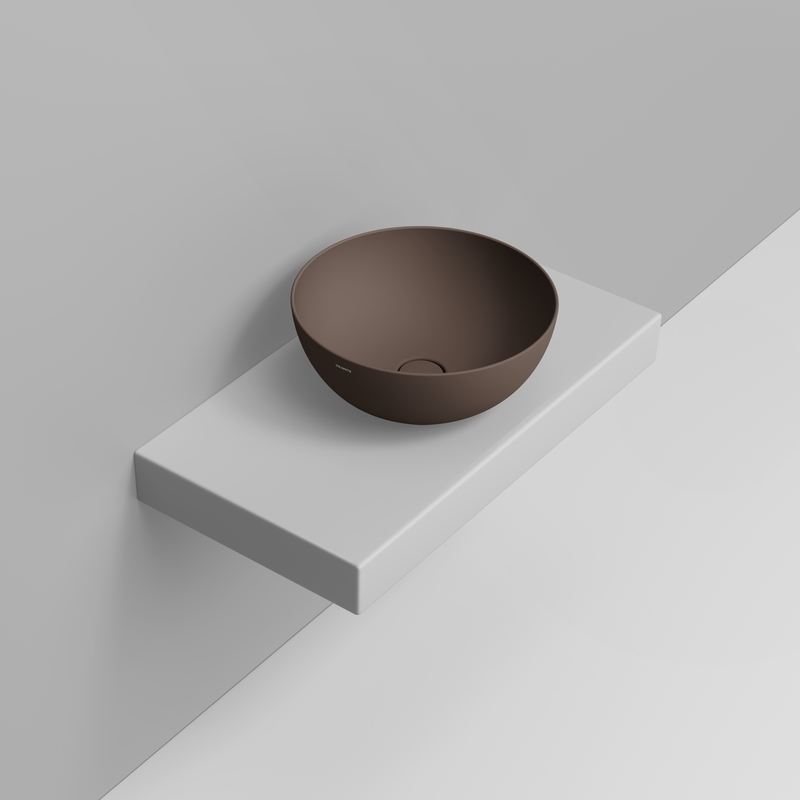 Ceramica Dolomite Lavabo da appoggio 44×44 – Noemi - Marrone alpino opaco