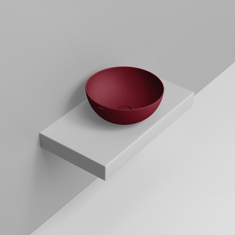 Ceramica Dolomite Lavabo da appoggio 44×44 – Noemi - Rosso vino opaco