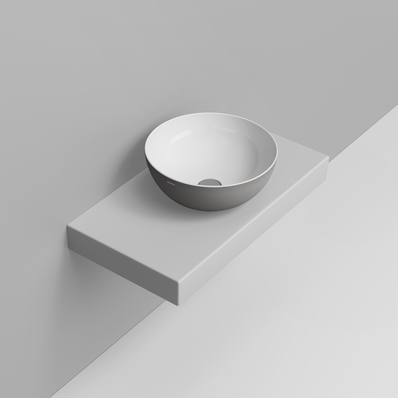 Ceramica Dolomite Lavabo da appoggio 44×44 – Noemi - Grigio cemento materico