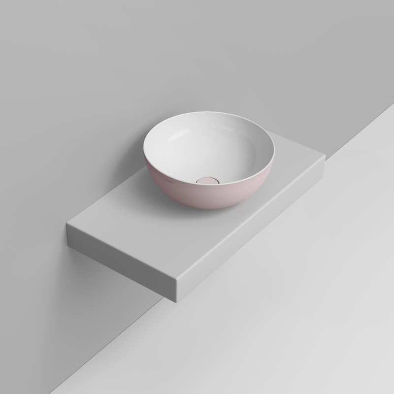 Ceramica Dolomite Lavabo da appoggio 44×44 – Noemi - Rosa antico materico