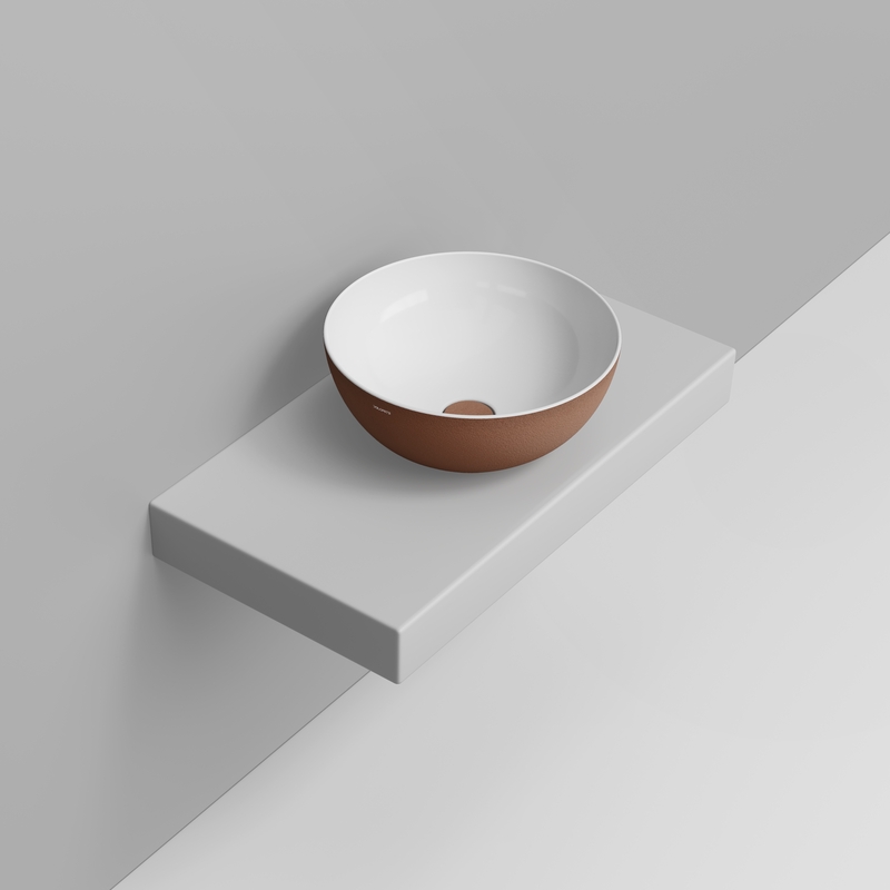 Ceramica Dolomite Lavabo da appoggio 44×44 – Noemi - Rame materico