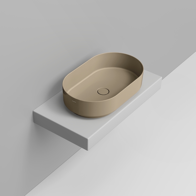 Ceramica Dolomite Lavabo da appoggio 60×36 – Noemi - Beige naturale lucido