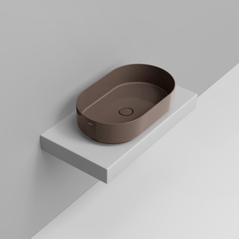 Ceramica Dolomite Lavabo da appoggio 60×36 – Noemi - Marrone alpino lucido