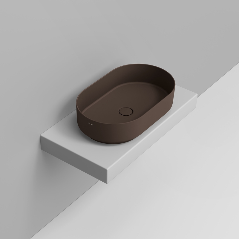 Ceramica Dolomite Lavabo da appoggio 60×36 – Noemi - Marrone alpino opaco