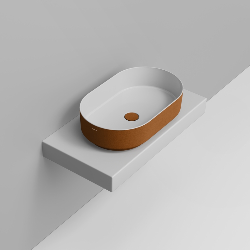 Ceramica Dolomite Lavabo da appoggio 60×36 – Noemi - Creta materico