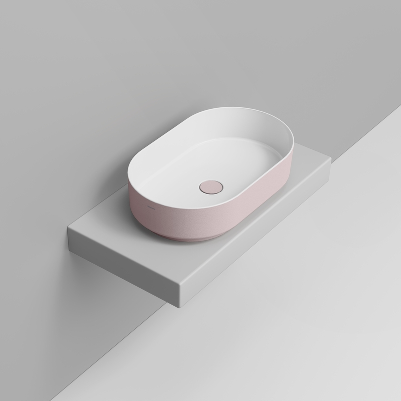 Ceramica Dolomite Lavabo da appoggio 60×36 – Noemi - Rosa antico materico