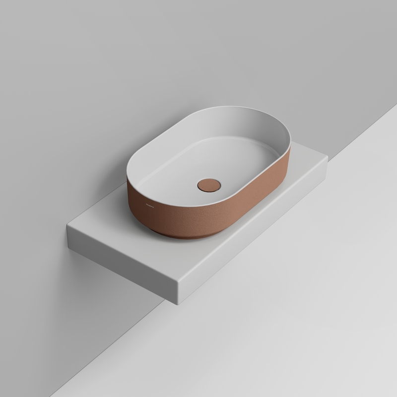 Ceramica Dolomite Lavabo da appoggio 60×36 – Noemi - Rame materico