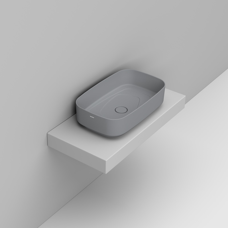 Ceramica Dolomite Lavabo da appoggio 62×38 – Oltre - Grigio cemento