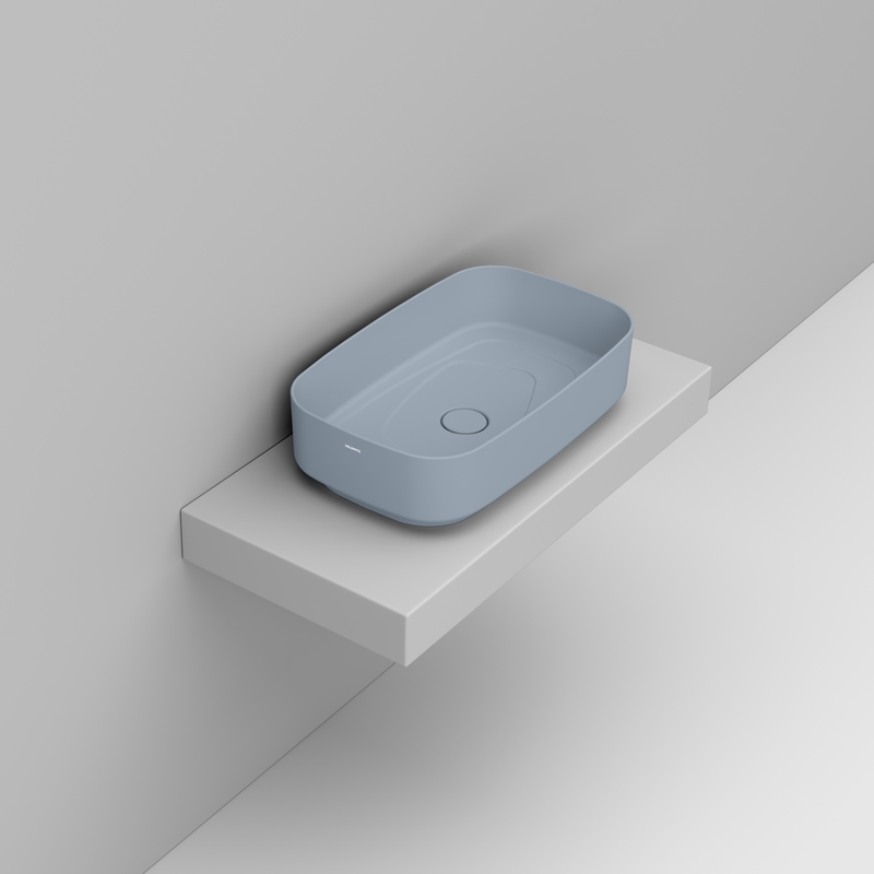 Ceramica Dolomite Lavabo da appoggio 62×38 – Oltre - Azzurro avio