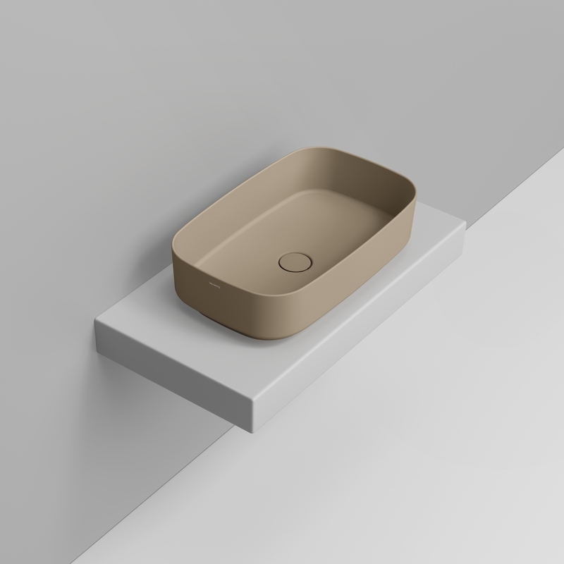 Ceramica Dolomite Lavabo da appoggio 62×38 – Noemi - Beige naturale opaco