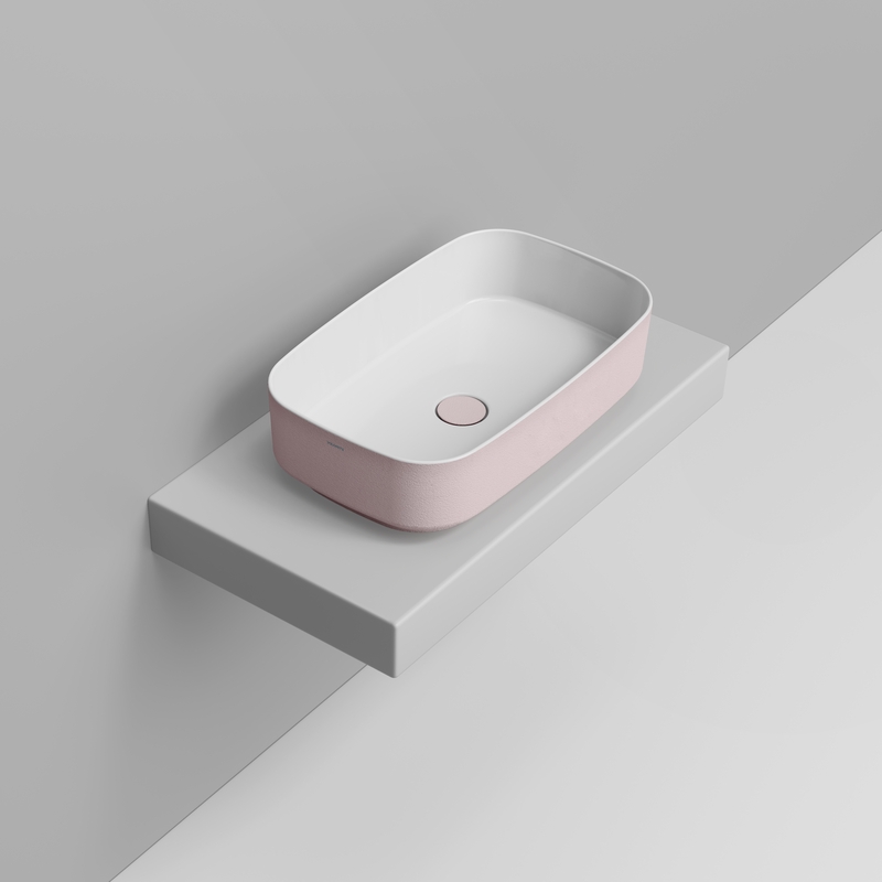 Ceramica Dolomite Lavabo da appoggio 62×38 – Noemi - Rosa antico materico