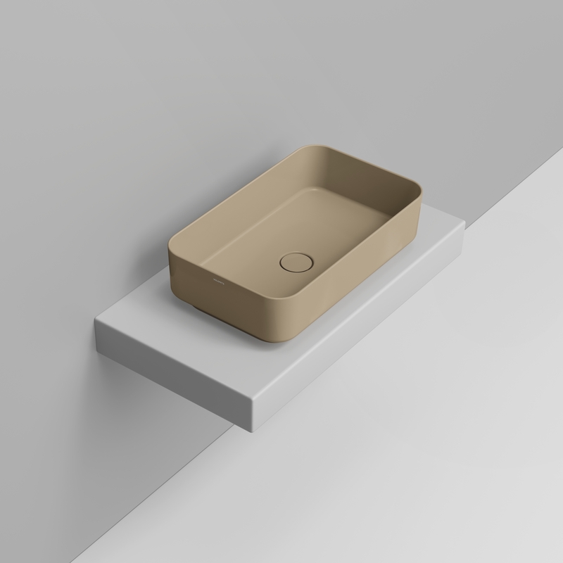 Ceramica Dolomite Lavabo da appoggio 60×36 – Noemi - Beige naturale lucido