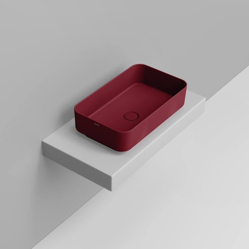 Ceramica Dolomite Lavabo da appoggio 60×36 – Noemi - Rosso vino opaco