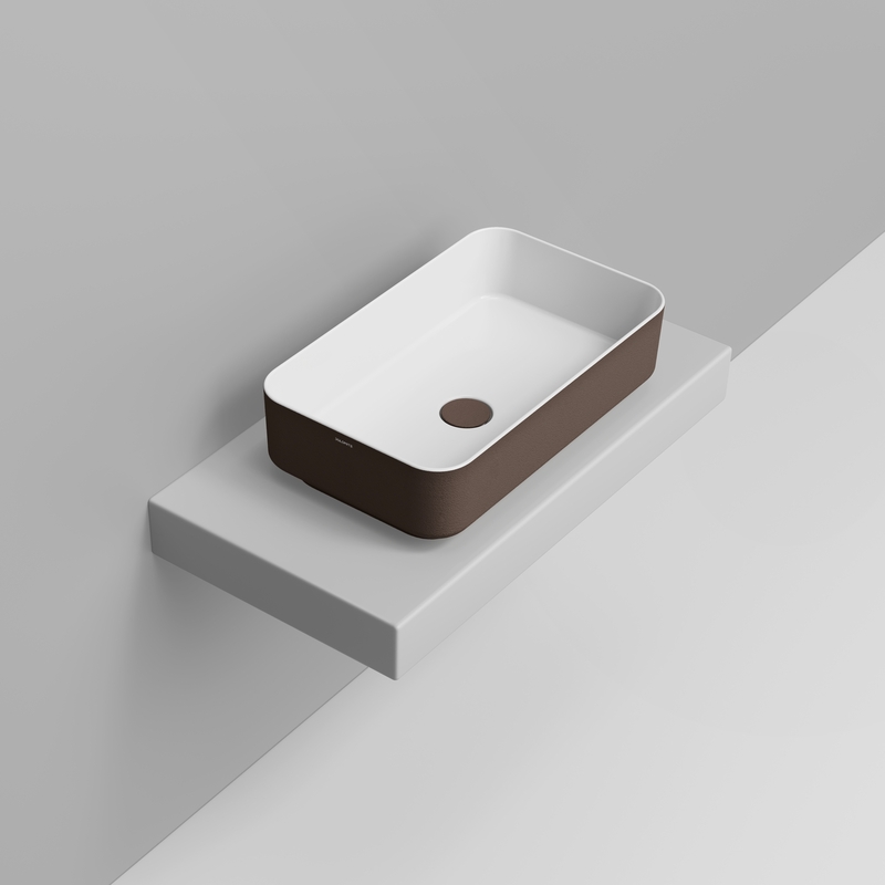Ceramica Dolomite Lavabo da appoggio 60×36 – Noemi - Marrone alpino materico