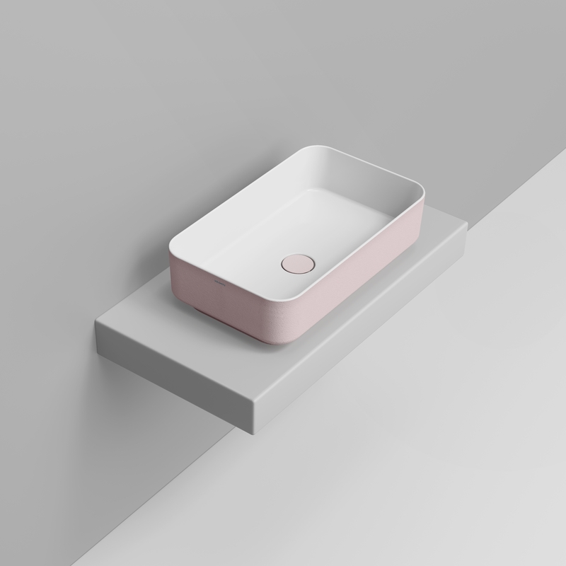 Ceramica Dolomite Lavabo da appoggio 60×36 – Noemi - Rosa antico materico