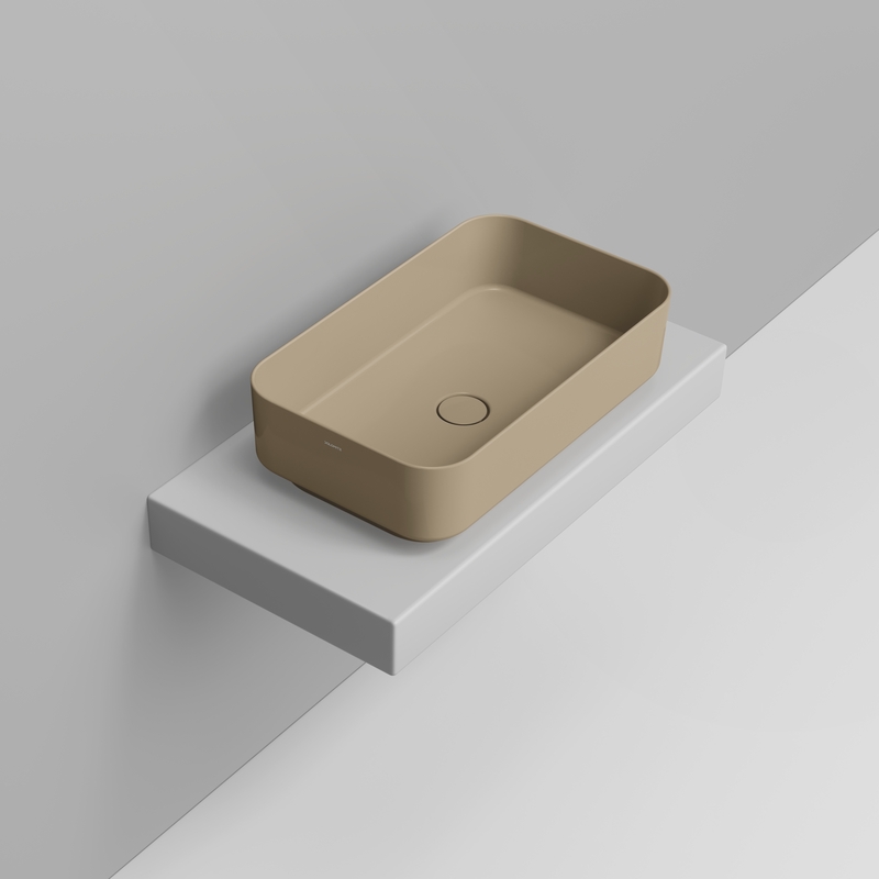 Ceramica Dolomite Lavabo da appoggio 64×38,5 – Noemi - Beige naturale lucido