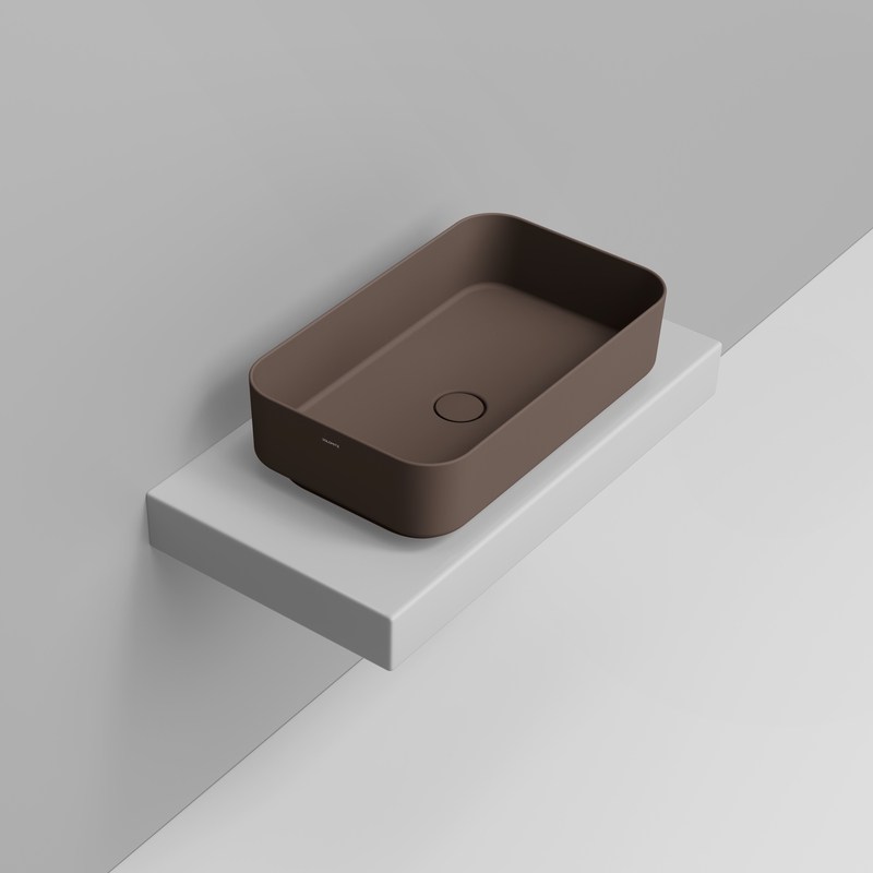 Ceramica Dolomite Lavabo da appoggio 64×38,5 – Noemi - Marrone alpino opaco