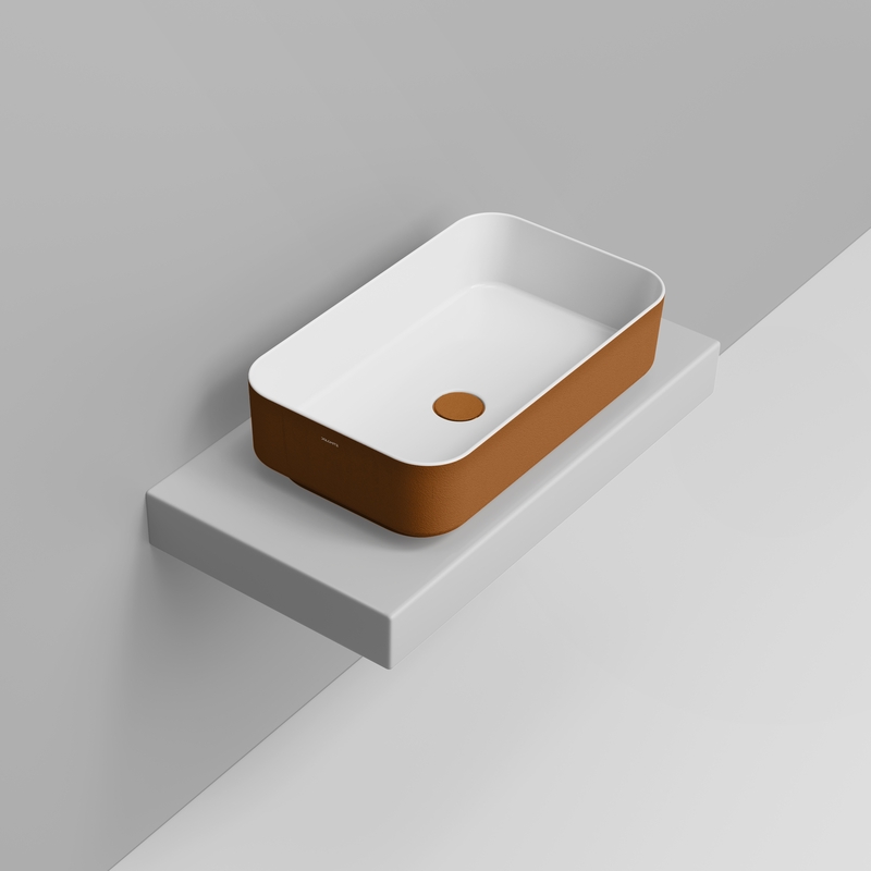 Ceramica Dolomite Lavabo da appoggio 64×38,5 – Noemi - Creta materico