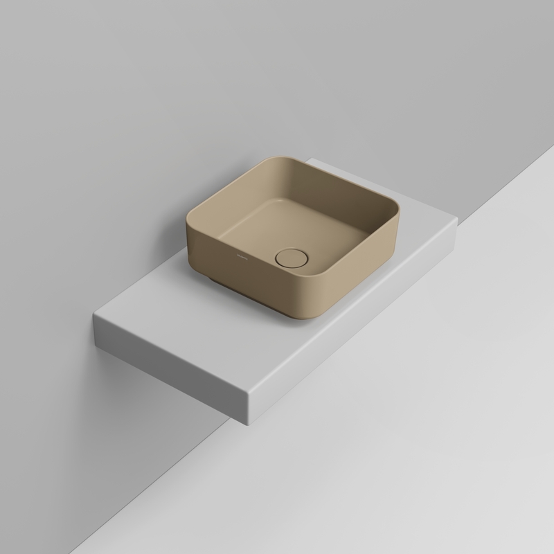 Ceramica Dolomite Lavabo da appoggio 40×40 – Noemi - Beige naturale lucido
