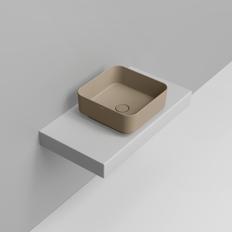 Ceramica Dolomite Lavabo da appoggio 40×40 – Noemi - Beige naturale opaco