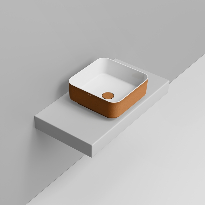Ceramica Dolomite Lavabo da appoggio 40×40 – Noemi - Creta materico
