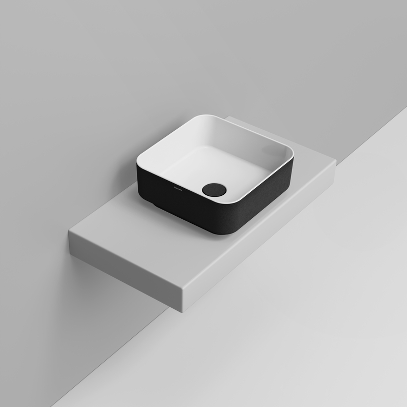 Ceramica Dolomite Lavabo da appoggio 40×40 – Noemi - Nero materico