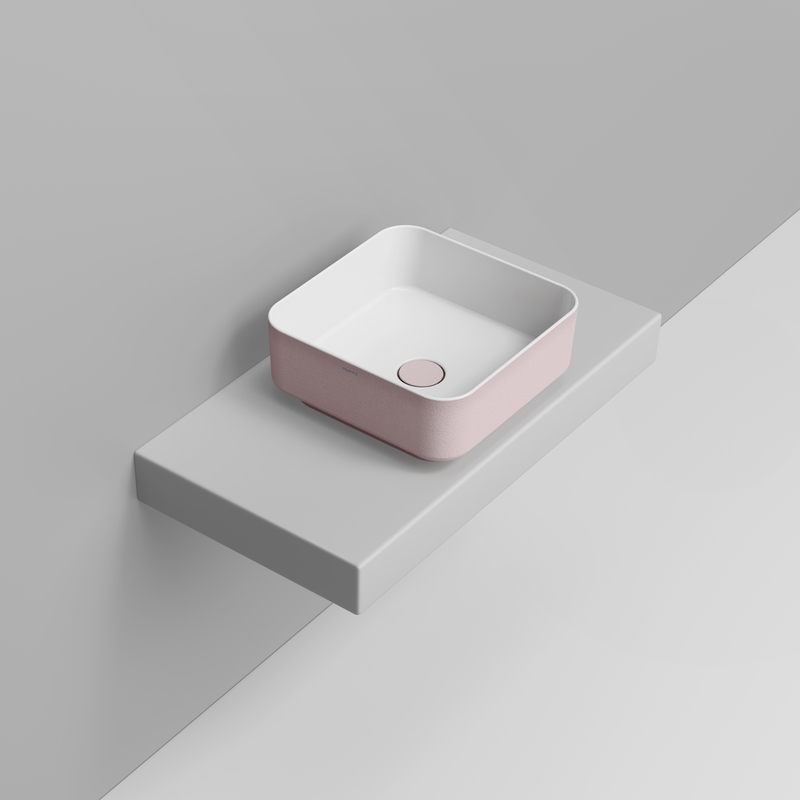Ceramica Dolomite Lavabo da appoggio 40×40 – Noemi - Rosa antico materico