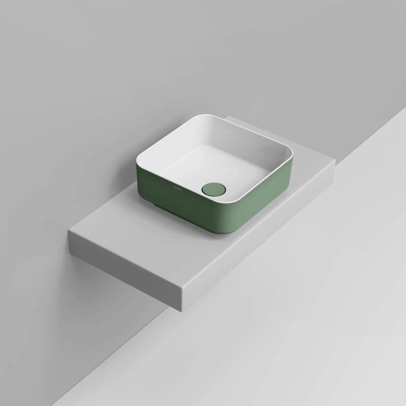 Ceramica Dolomite Lavabo da appoggio 40×40 – Noemi - Salvia silvestre materico