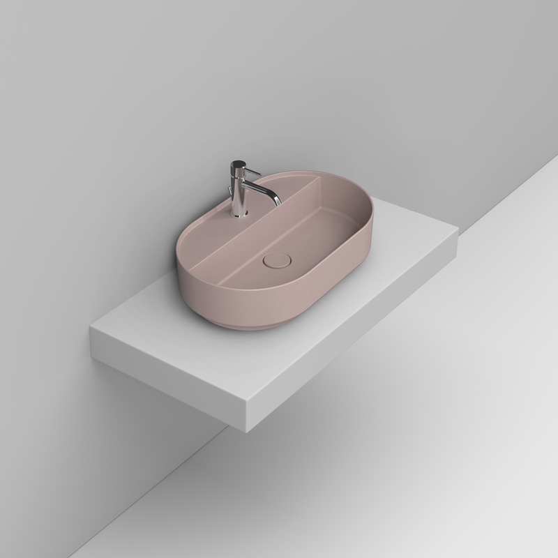 Ceramica Dolomite Lavabo da appoggio 65×40 – Noemi - Rosa antico
