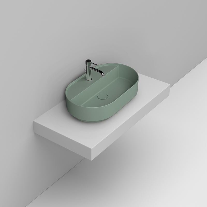 Ceramica Dolomite Lavabo da appoggio 65×40 – Noemi - Salvia silvestre