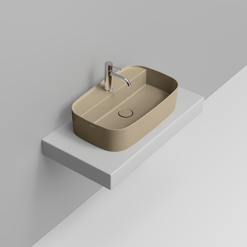 Ceramica Dolomite Lavabo à poser  62×38 – Noemi - Beige naturale lucido