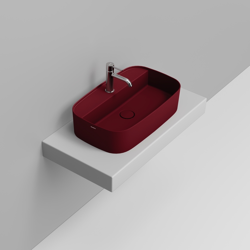 Ceramica Dolomite Lavabo à poser  62×38 – Noemi - Rosso vino opaco