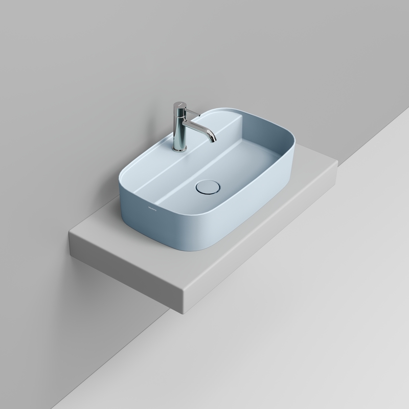 Ceramica Dolomite Lavabo à poser  62×38 – Noemi - Azzurro avio