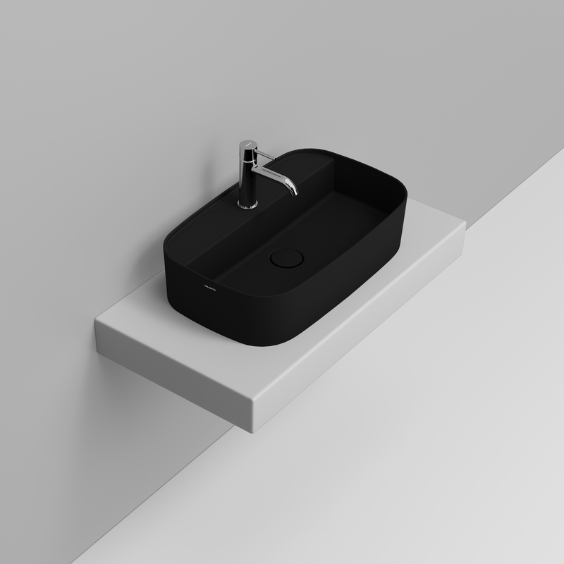 Ceramica Dolomite Lavabo à poser  62×38 – Noemi - Nero opaco